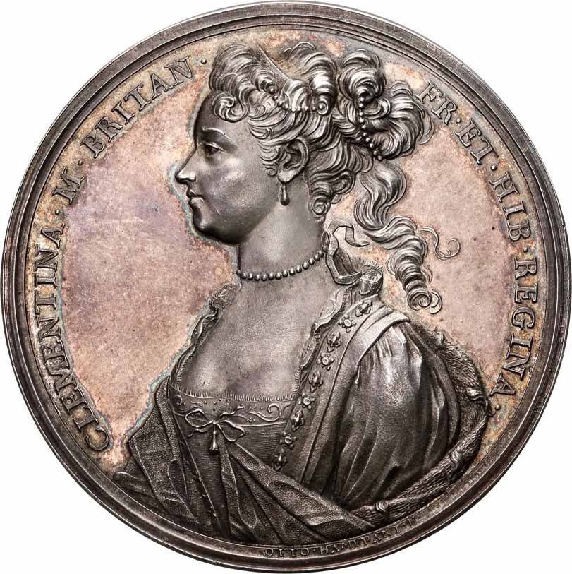 Jan III Sobieski. Medal 1719, Klementyna Sobieska, srebro
